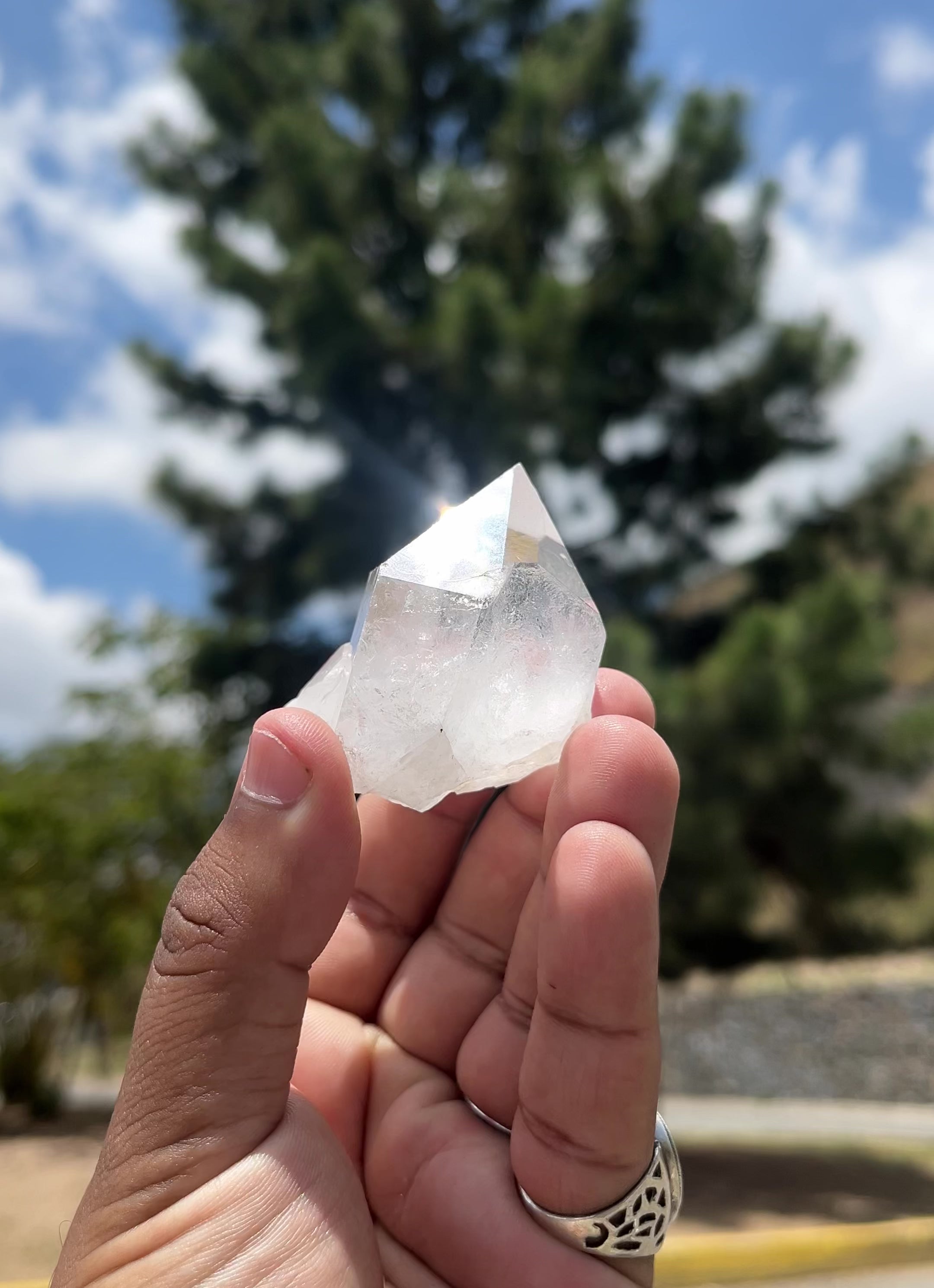 Punta de cuarzo cristal